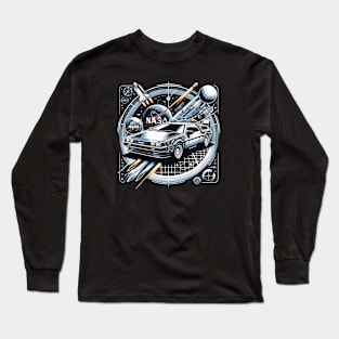 Back to Nasa Delorean Long Sleeve T-Shirt